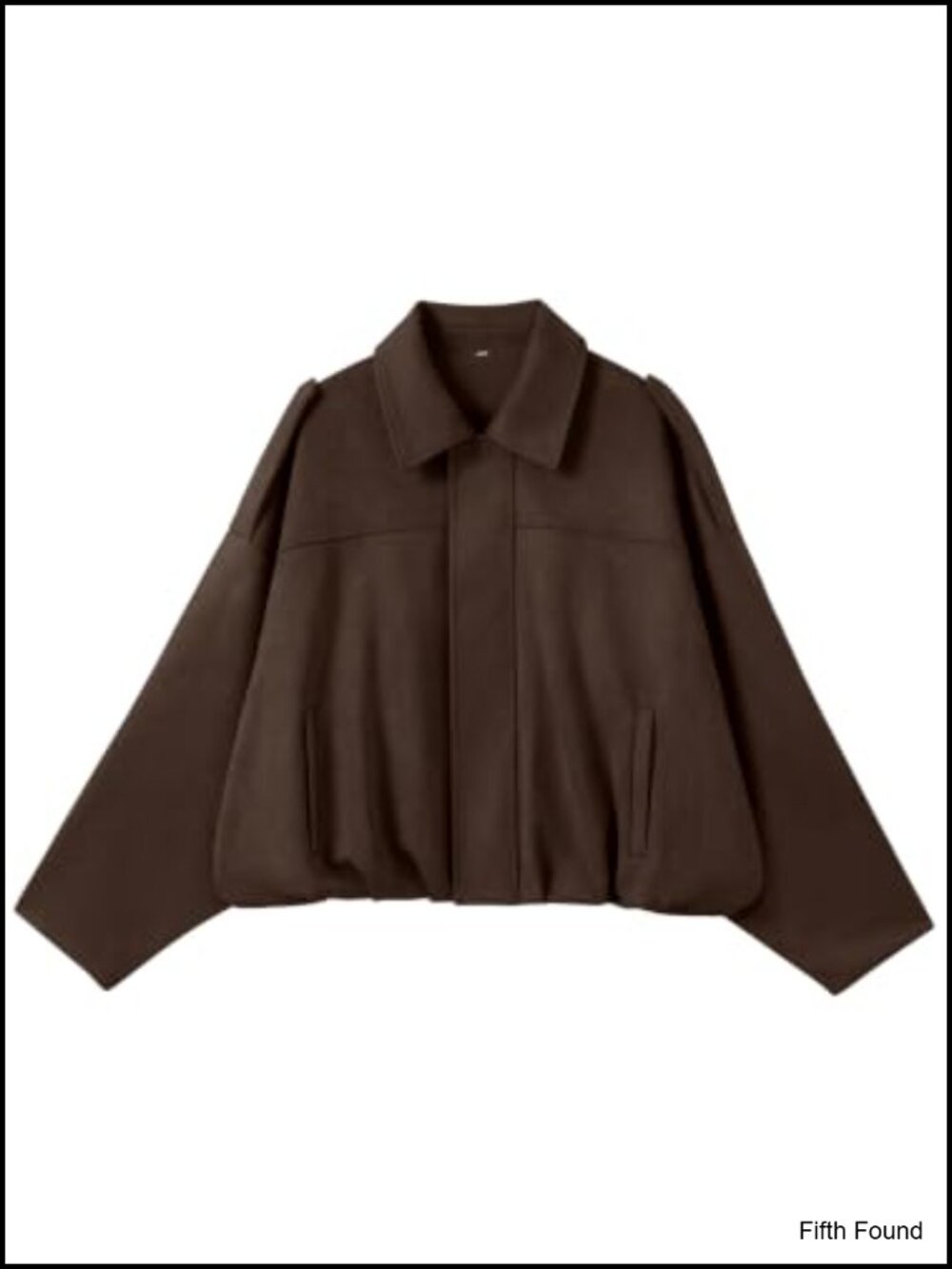 Oversized Faux Suede Cropped Bomber Jacket Batwing Sleeve Zip